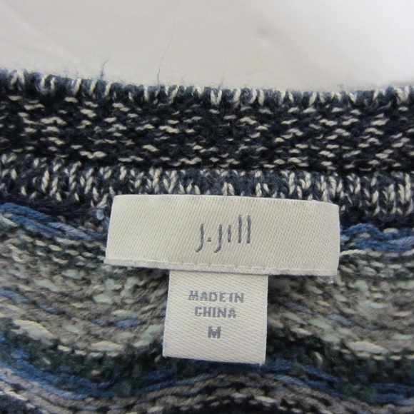 J.Jill sweater women’s M Chevron Knit Crew Neck Side Slit Pullover Tunic - Picture 10 of 13